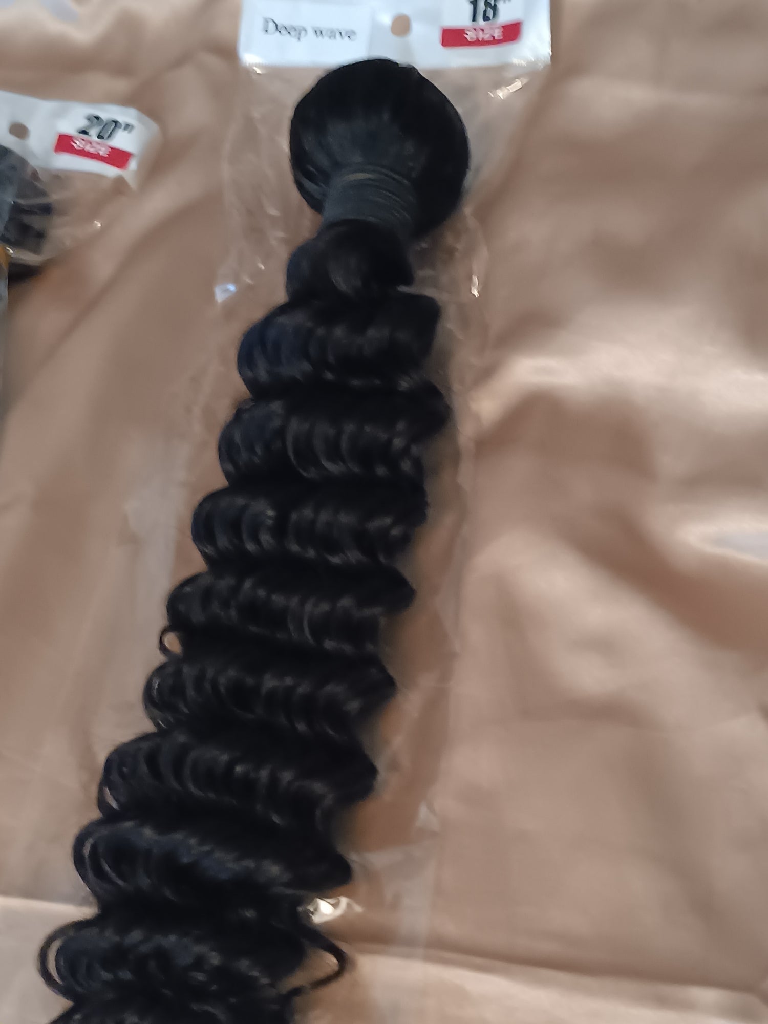 100% Raw Virgin Human Hair  22&quot; Deep Wave Black Color Bundle