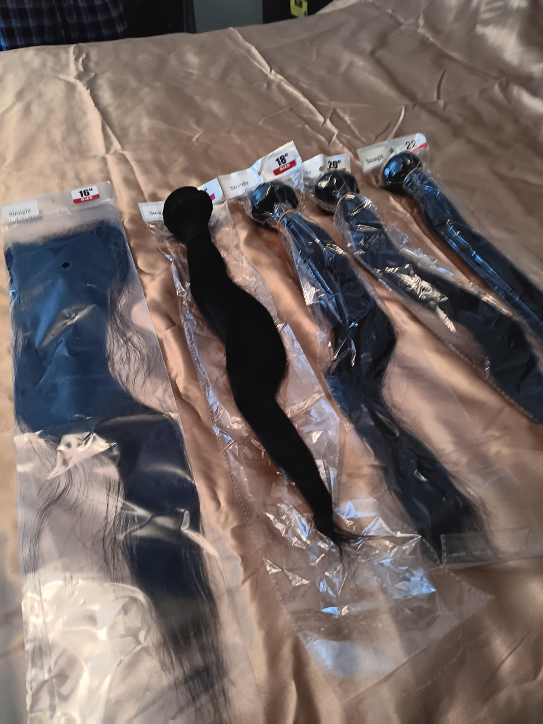 100% Raw Virgin Human Hair 20&quot; straight black bundle